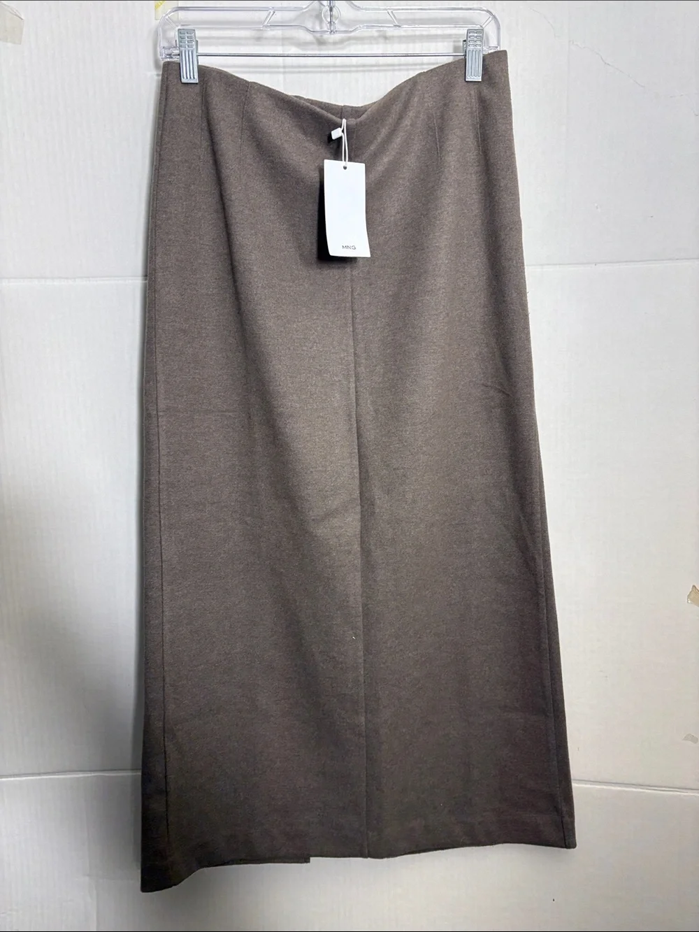 Mango Classic Brown Straight Midi Skirt OPENING PENCIL SKIRT 1287
